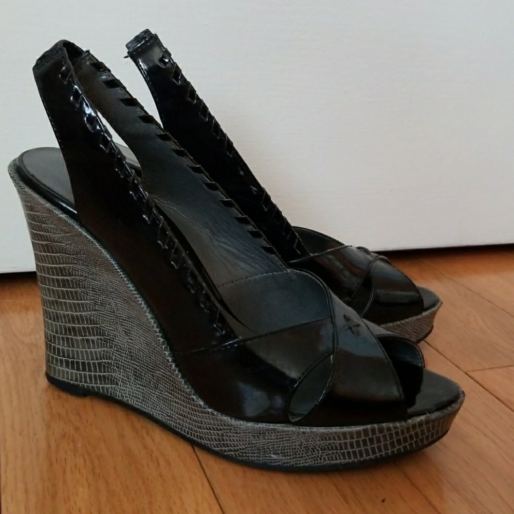Snakeskin Wedges